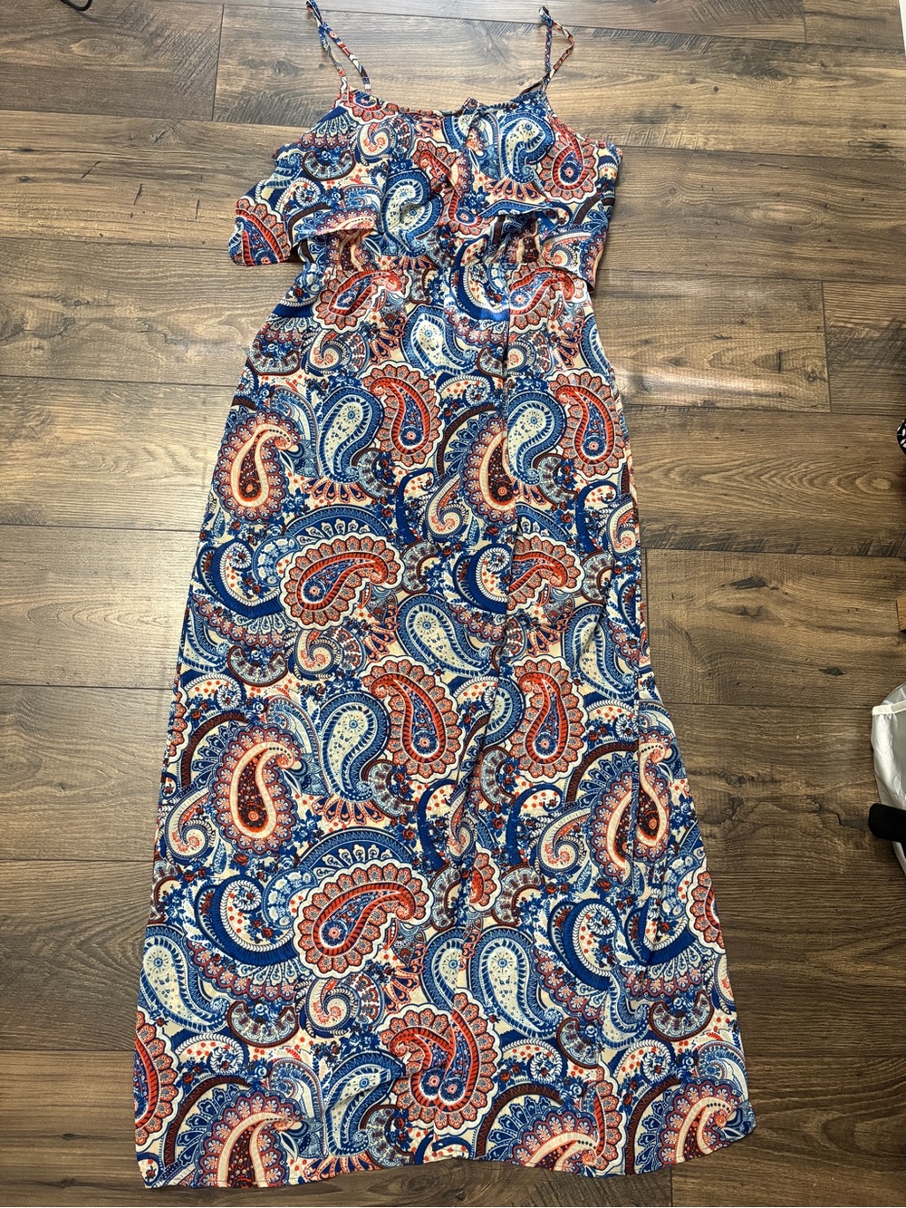 🌴 Women’s Paisley Cold Shoulder Maxi Dress Large